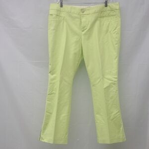 Lime Green Boot Cut Flare Pants with Crisp Finish Low Rise Stretch Y2k Hipster